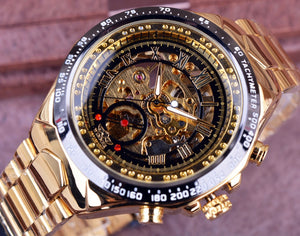 Sport Design Bezel Golden Watch Mens Watches