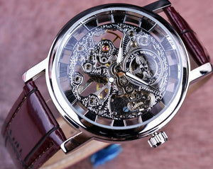 Winner Royal Carving Skeleton Brown Leather