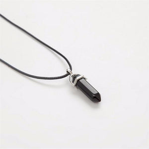 Hexagonal Column Necklaces Natural Crystal Pendants