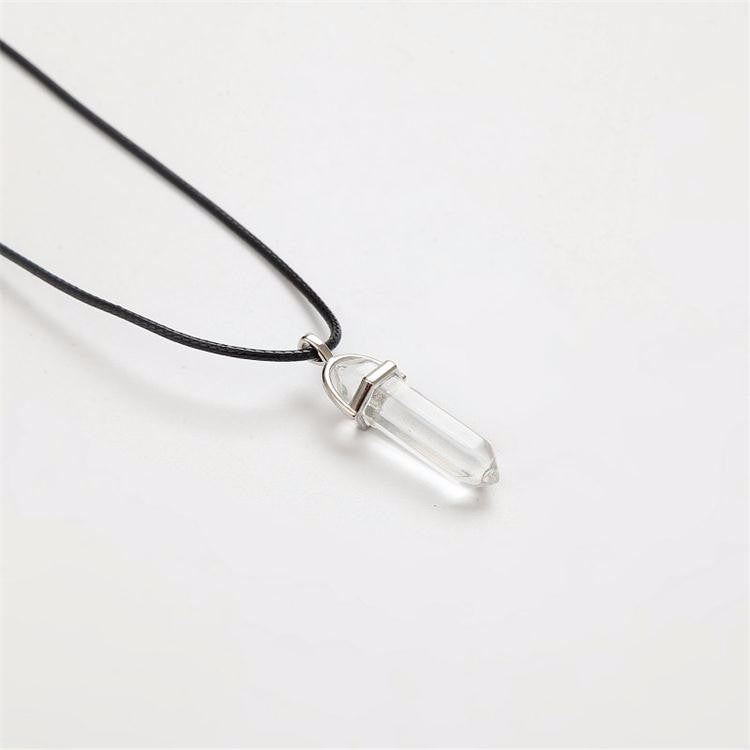 Hexagonal Column Necklaces Natural Crystal Pendants