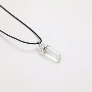 Hexagonal Column Necklaces Natural Crystal Pendants