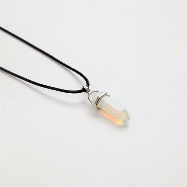 Hexagonal Column Necklaces Natural Crystal Pendants