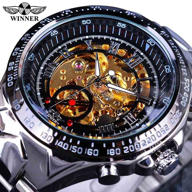 Sport Design Bezel Golden Watch Mens Watches