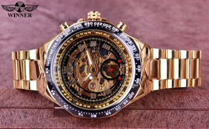 Sport Design Bezel Golden Watch Mens Watches