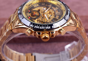 Sport Design Bezel Golden Watch Mens Watches