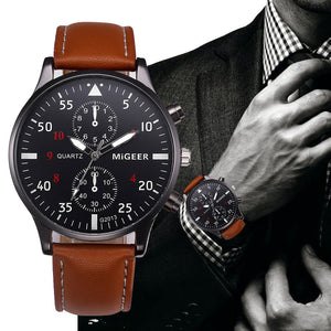 Retro Design Leather Band Watches Men