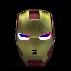 A toy A dream The Avengers 2 Figures Toys Iron man Motorcycle Helmet Mask Tony Stark Mark Cosplay with LED Light Action Figure