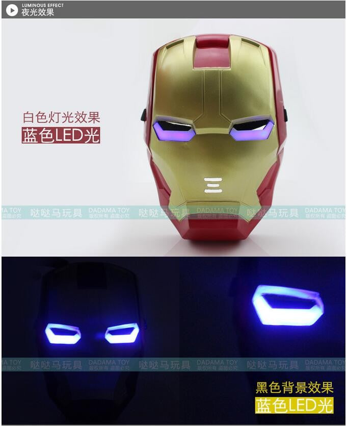 A toy A dream The Avengers 2 Figures Toys Iron man Motorcycle Helmet Mask Tony Stark Mark Cosplay with LED Light Action Figure