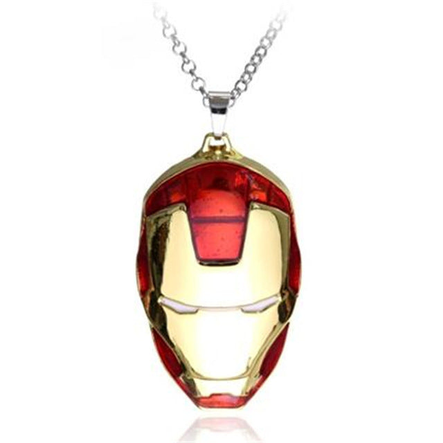 The Avengers Superhero Iron Man Mask Pendant Necklace Link Chain Necklace