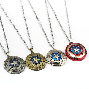 Captain America Necklace The Avengers Rotatable Pendant Fashion Stainless Steel Chain