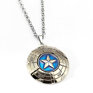 Captain America Necklace The Avengers Rotatable Pendant Fashion Stainless Steel Chain