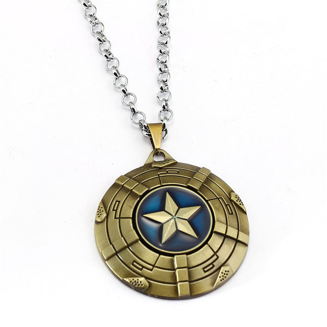 Captain America Necklace The Avengers Rotatable Pendant Fashion Stainless Steel Chain