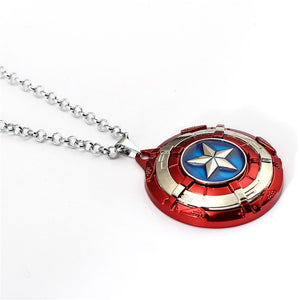 Captain America Necklace The Avengers Rotatable Pendant Fashion Stainless Steel Chain