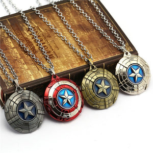 Captain America Necklace The Avengers Rotatable Pendant Fashion Stainless Steel Chain