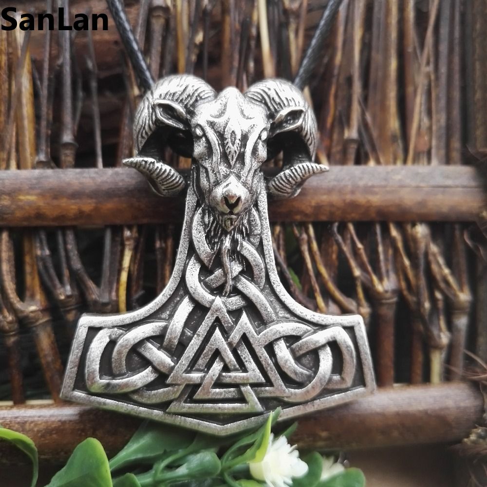 1pcs dropshipping viking goat jewelry THORS HAMMER Pendant