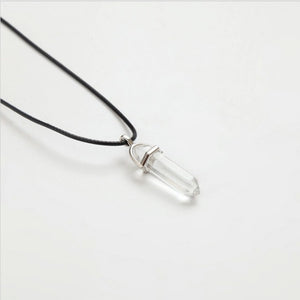 Hexagonal Column Necklaces Natural Crystal Pendants