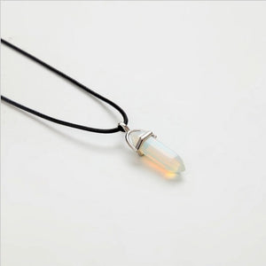 Hexagonal Column Necklaces Natural Crystal Pendants