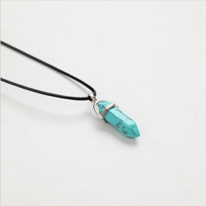 Hexagonal Column Necklaces Natural Crystal Pendants