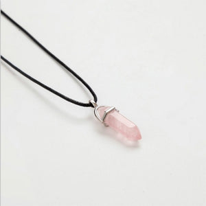 Hexagonal Column Necklaces Natural Crystal Pendants