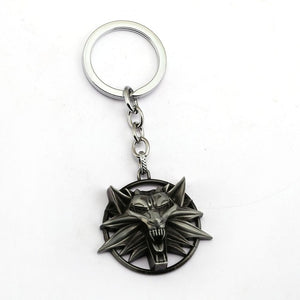 The Witcher 3 Keychain Wild Hunt Wolf Shape Key Ring Holder Metal Fashion Car Bag Chaveiro Key Chain Pendant Game Jewelry