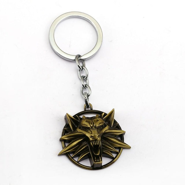 The Witcher 3 Keychain Wild Hunt Wolf Shape Key Ring Holder Metal Fashion Car Bag Chaveiro Key Chain Pendant Game Jewelry