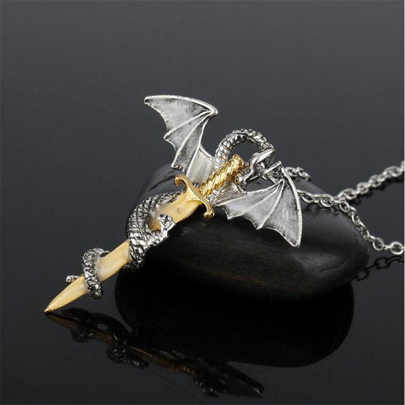 Luminous Jewelry Dragon Sword Pendant Necklace Game Of Throne Necklace