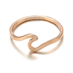 docona Antique Rose Gold Silver Wave Rings for Women Simple Metal Surfer Midi Ring Knuckle Surf Rings Ocean Wire Ring 5740