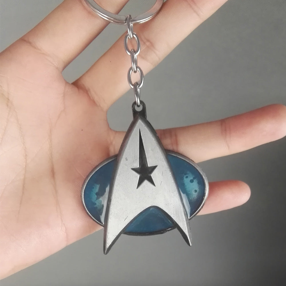 Movie STAR TREK  Key Chain Souvenir Command Division Duplex Logo Metal Gifts Keyring  Jewelry Collection Holder for Fans
