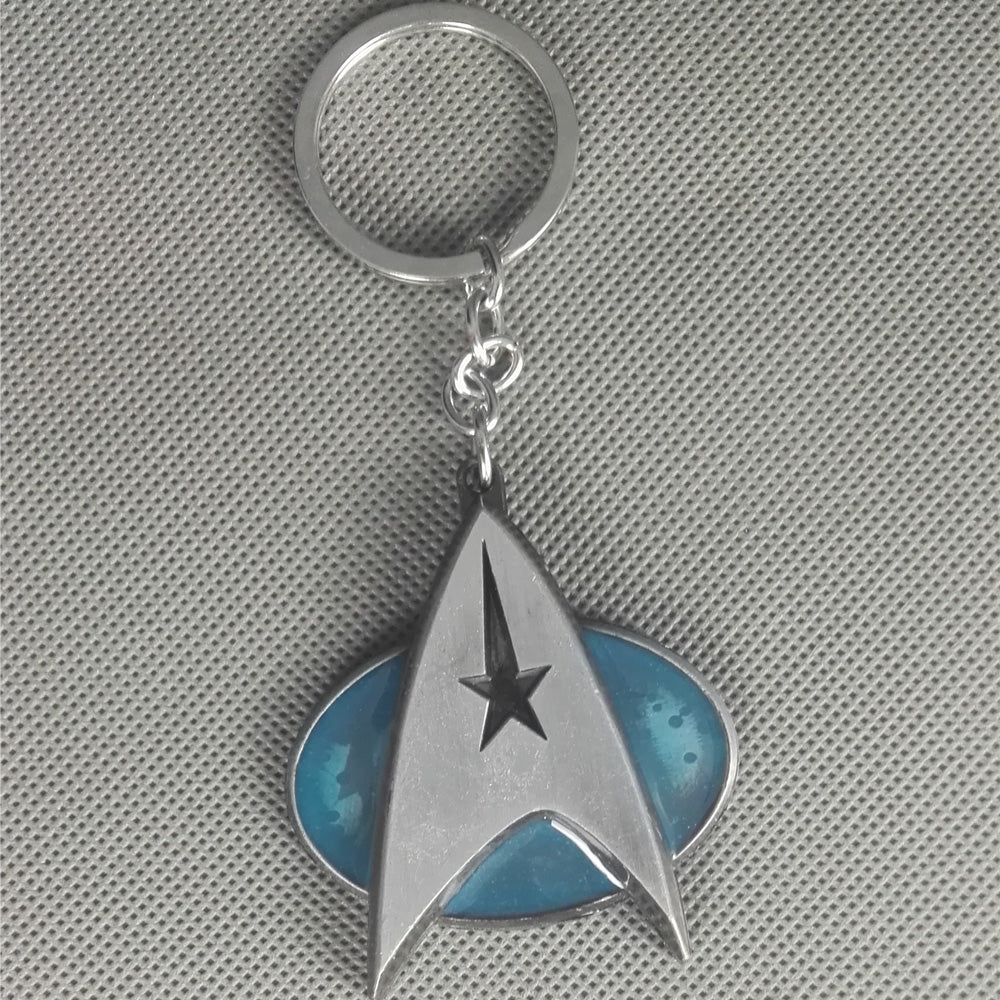Movie STAR TREK  Key Chain Souvenir Command Division Duplex Logo Metal Gifts Keyring  Jewelry Collection Holder for Fans