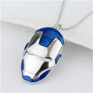 The Avengers Superhero Iron Man Mask Pendant Necklace Link Chain Necklace