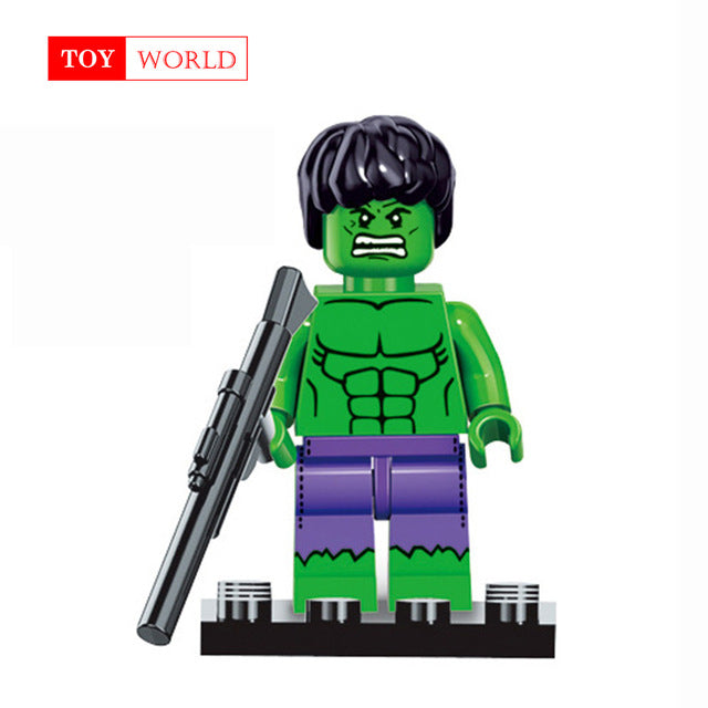 Super Heroes Marvel Figures Captain American The Hulk Spiderman Iron Man LEGOINGLYS Building Blocks Mini Bricks Children Toys 15