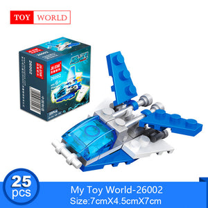 12 Kinds Original Mini Transportation Block Car Building Blocks Compatible legoeINGlys Duplo Soliders Police Bricks zk5