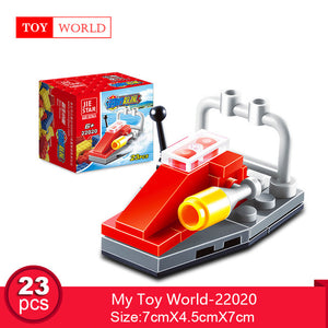 12 Kinds Original Mini Transportation Block Car Building Blocks Compatible legoeINGlys Duplo Soliders Police Bricks zk5