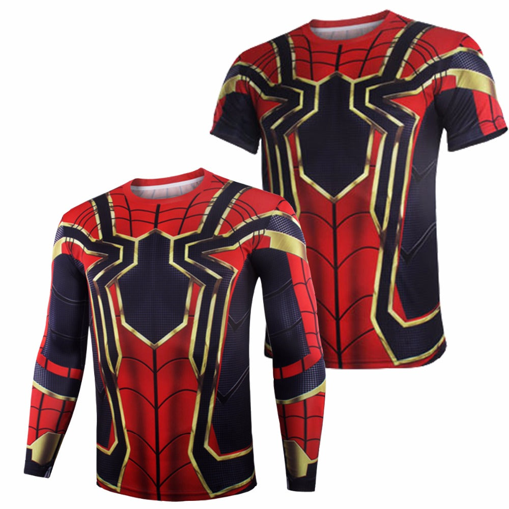 Avengers Infinity War Iron Spiderman T shirt Cosplay Peter Parker Superhero Spiderman Tee Shirts Man Tops costumes NEW Drop ship