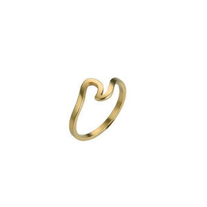 docona Antique Rose Gold Silver Wave Rings for Women Simple Metal Surfer Midi Ring Knuckle Surf Rings Ocean Wire Ring 5740