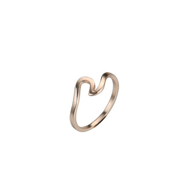 docona Antique Rose Gold Silver Wave Rings for Women Simple Metal Surfer Midi Ring Knuckle Surf Rings Ocean Wire Ring 5740