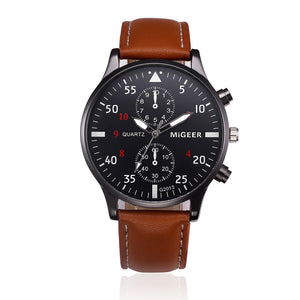 Retro Design Leather Band Watches Men