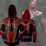 Infinity War Spiderman Hoodies Coat Cosplay Avengers 3 SpiderMan Superhero Peter Parker Sweatshirt Hooded Costume DropShipping