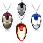 The Avengers Superhero Iron Man Mask Pendant Necklace Link Chain Necklace